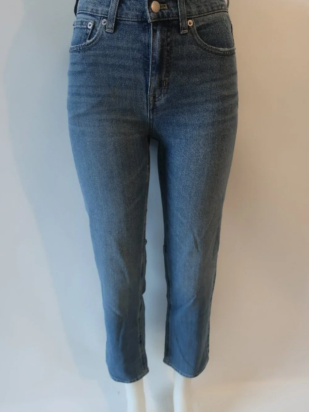 NWT Womens J. Crew Blue (Item- 21) Mid-Rise Straight Leg Jean 25